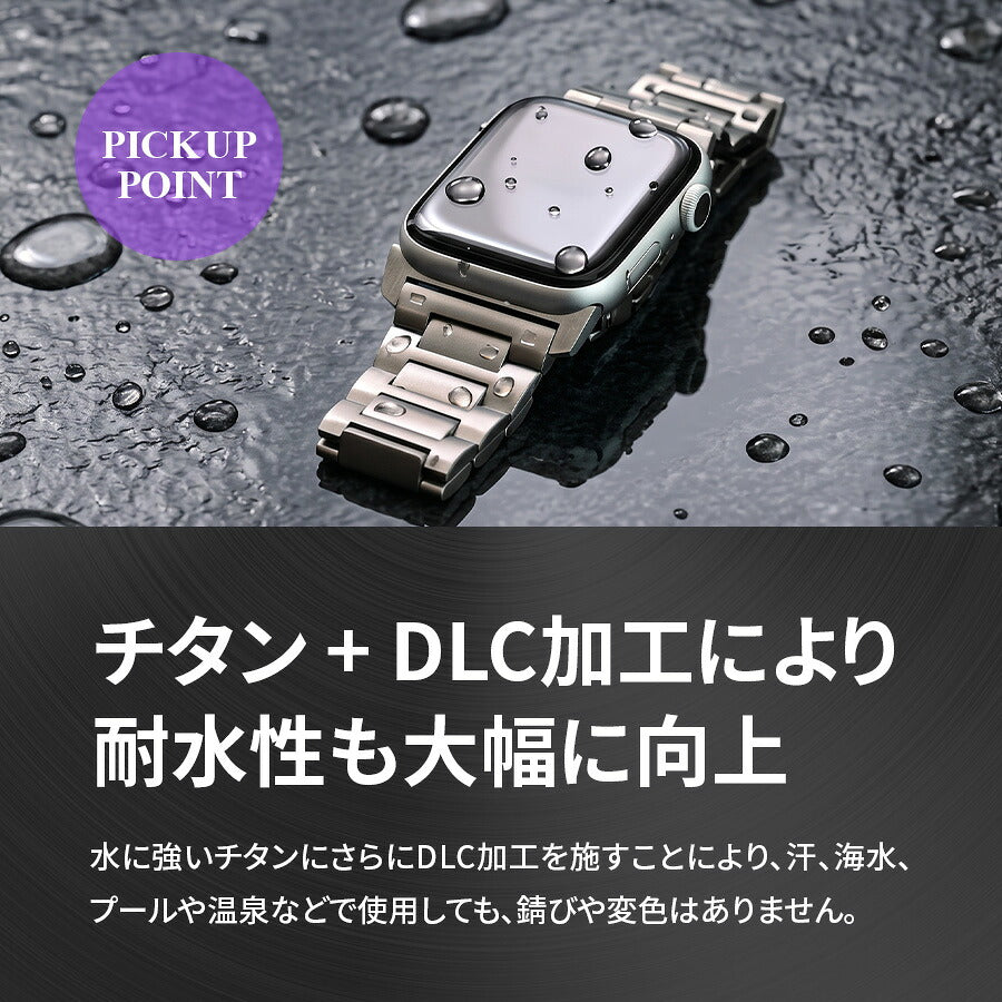 バックル・コマ部分にチタンを使用したフルチタンバンド @ソリッド チタン アルティメット