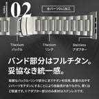バックル・コマ部分にチタンを使用したフルチタンバンド @ソリッド チタン アルティメット