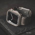 りんご堂 コンパチブル Apple watch ケース 頑丈  42mm 44mm 45mm 46mm 49mm 高感度強化フィルム付き アップルウォッチケース 保護カバー iWatch ケース 耐衝撃 メンズ 男性 人気 おすすめ チタン 落下 吸収(Series 1/2/3/4/5/se/6/7/8/9/10/11/SE3/Ultra3) ウルトラケース チタン シルバー