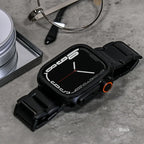 りんご堂 コンパチブル Apple watch ケース 頑丈  42mm 44mm 45mm 46mm 49mm 高感度強化フィルム付き アップルウォッチケース 保護カバー iWatch ケース 耐衝撃 メンズ 男性 人気 おすすめ チタン 落下 吸収(Series 1/2/3/4/5/se/6/7/8/9/10/11/SE3/Ultra3) ウルトラケース ブラック 黒