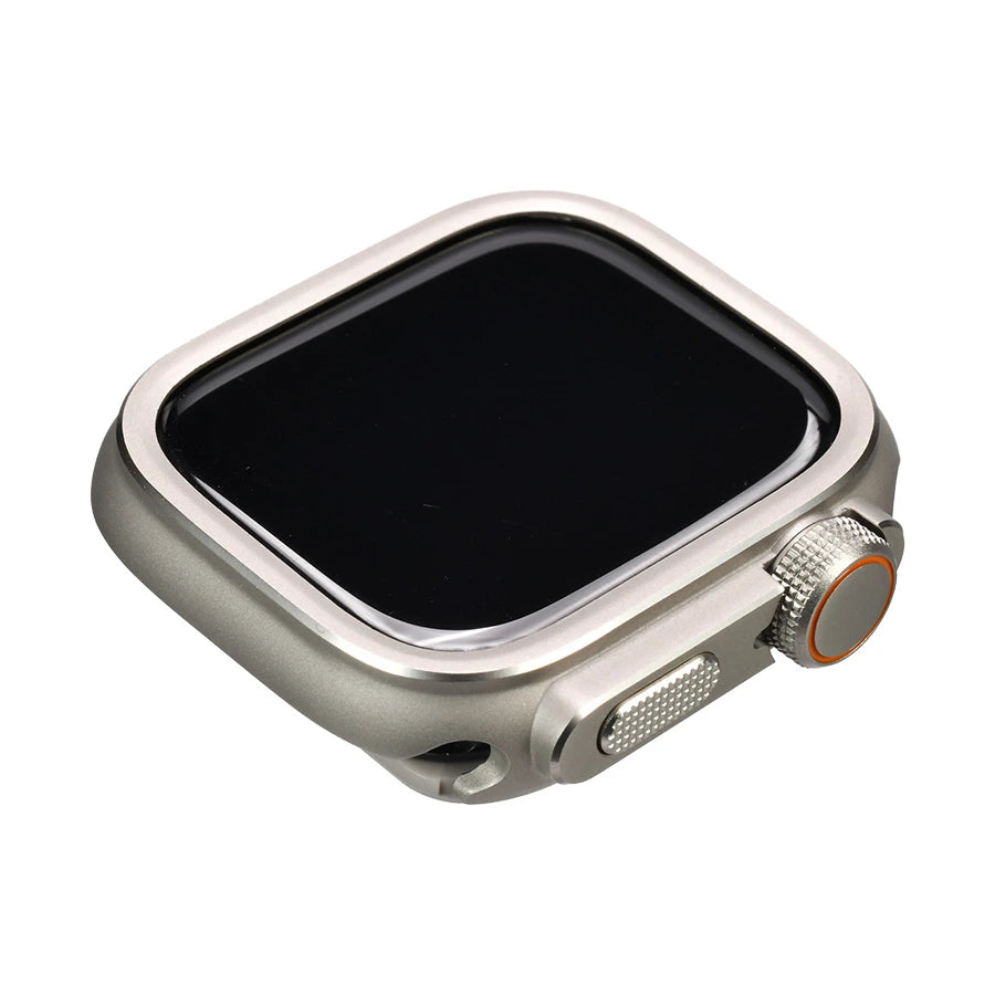 りんご堂 コンパチブル Apple watch ケース 頑丈  42mm 44mm 45mm 46mm 高感度強化フィルム付き アップルウォッチケース 保護カバー iWatch ケース 耐衝撃 メンズ 男性 人気 おすすめ チタン 落下 吸収(Series 1/2/3/4/5/se/6/7/8/9/10) ウルトラケース シルバー