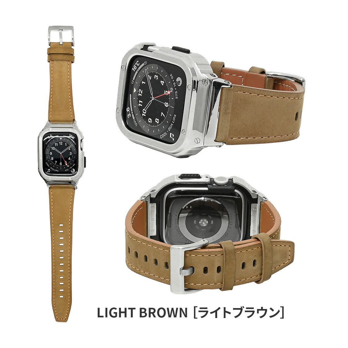 元気でUP!アップルプ/OBAジェンヌ Ultra3対応】ヌバック レザー 高級 一体型 Apple Watch バンド
